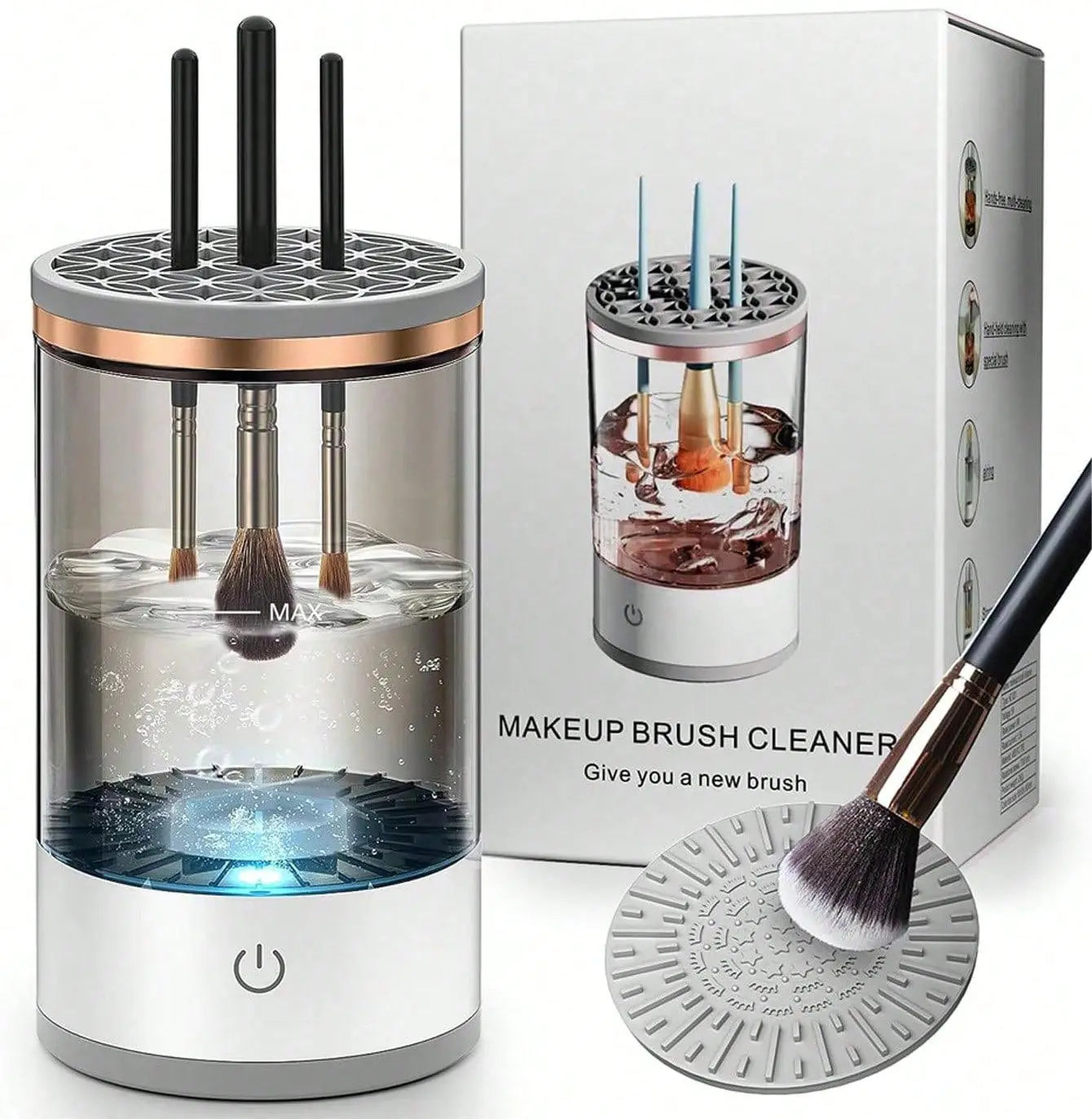 Brosse de maquillage électrique 3 en 1 et mélangeur de beauté Nettoyant automatique