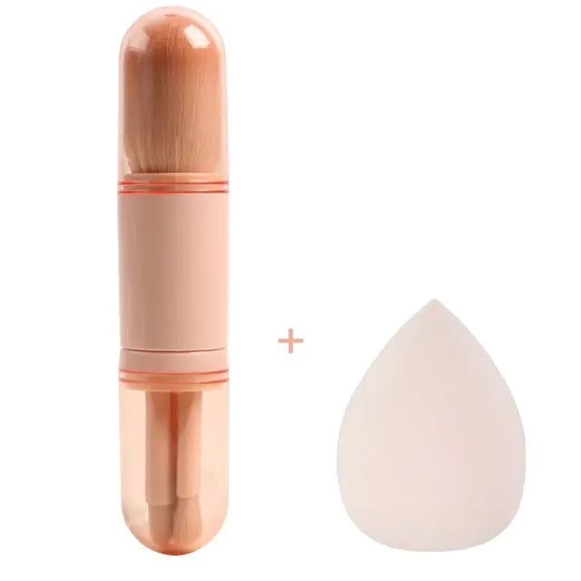 Ensemble de mini pinceaux de maquillage rétractables 4 en 1 : pinceaux pour les yeux et le teint