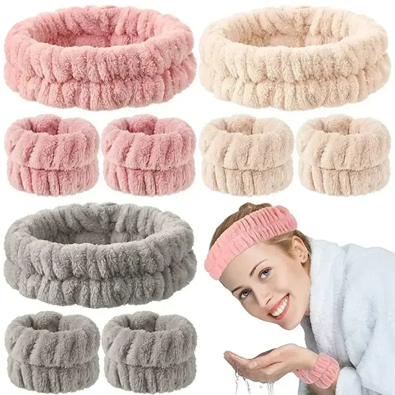 Soft Coral Fleece Headband Makeup