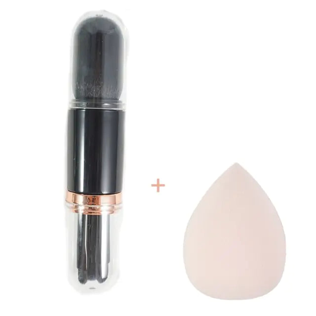 Ensemble de mini pinceaux de maquillage rétractables 4 en 1 : pinceaux pour les yeux et le teint