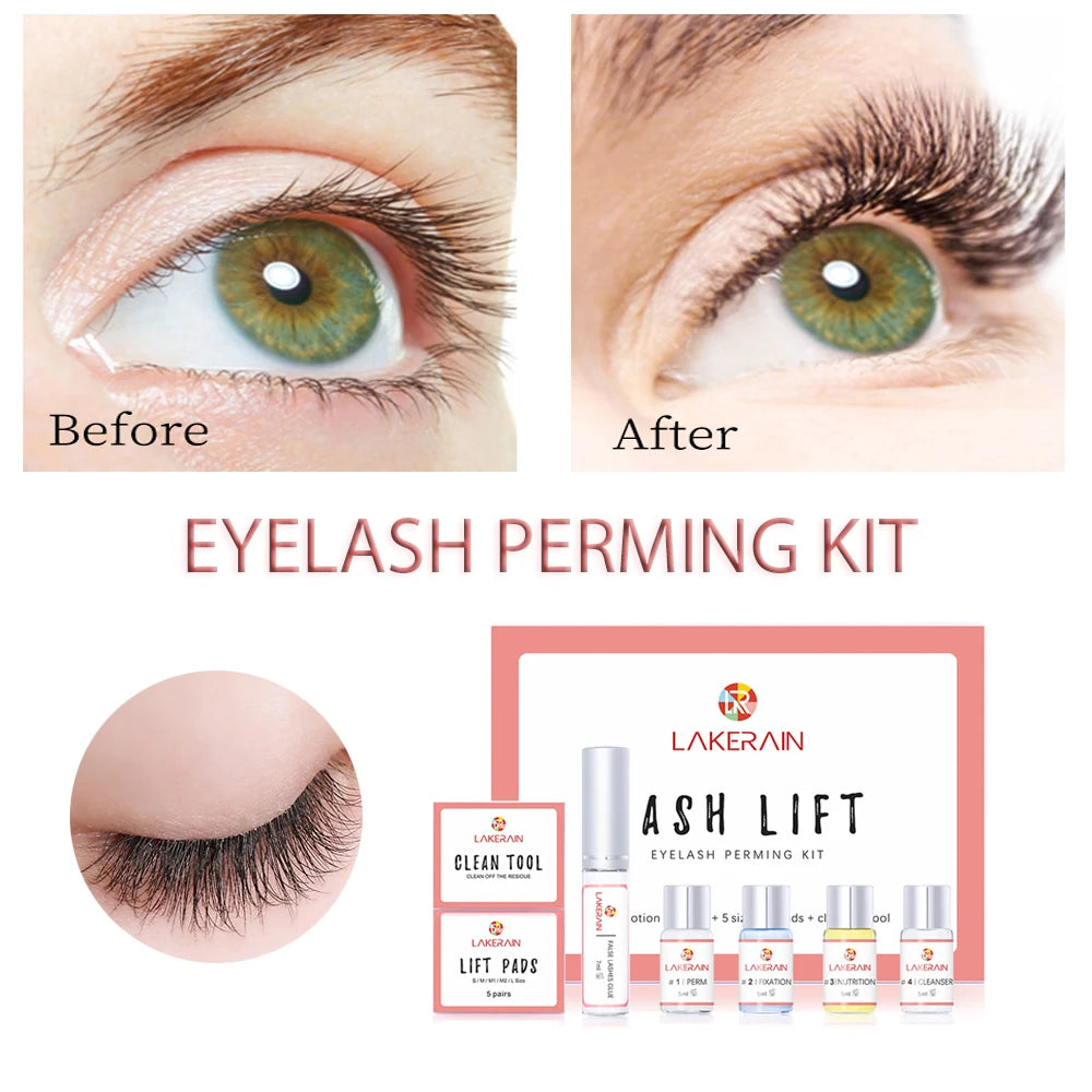 Kit de lifting des cils Rehausseur de cils semi-permanentLotion de fixation de permande de levage Colle Curly Lasher Home Use Pro Kit