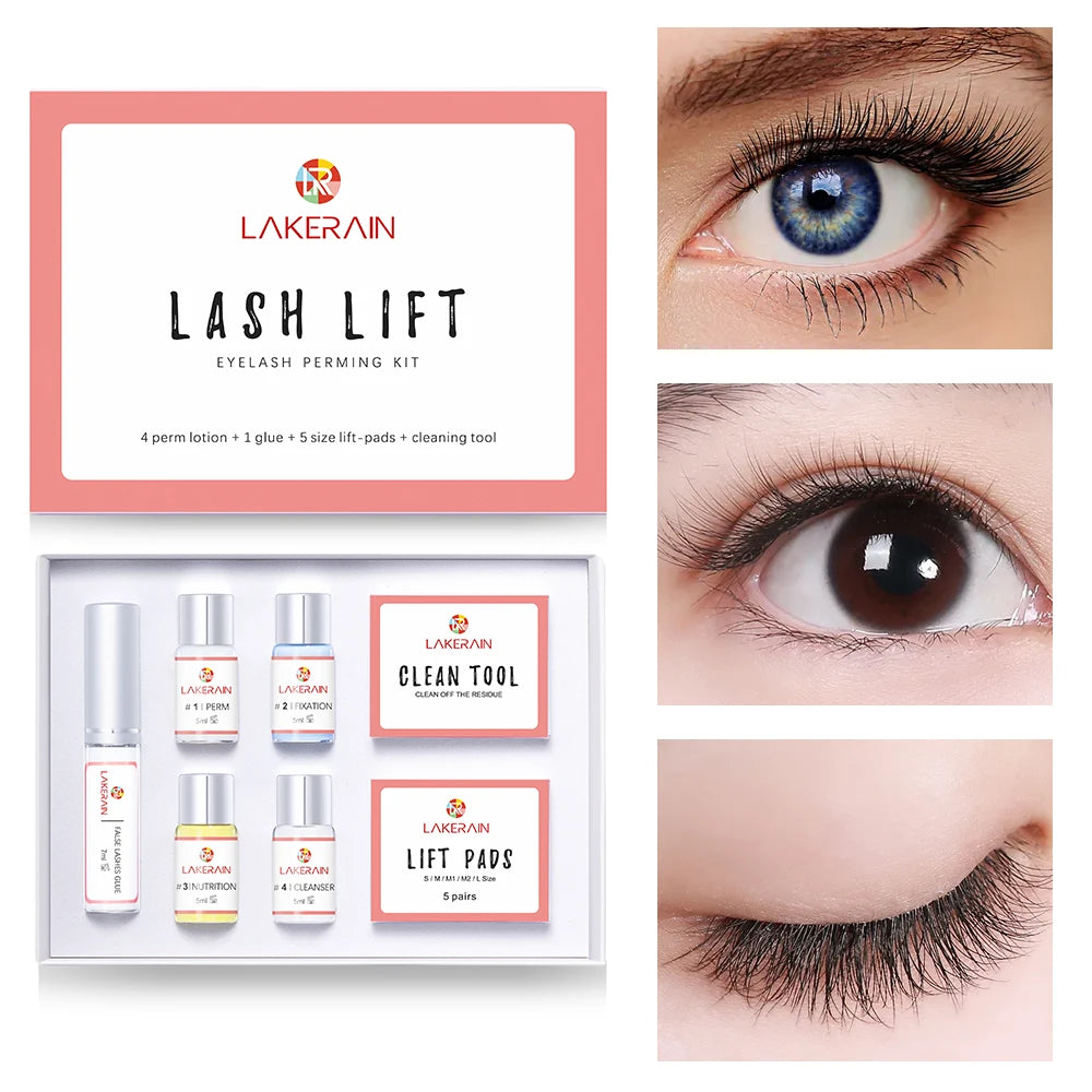 Kit de lifting des cils Rehausseur de cils semi-permanentLotion de fixation de permande de levage Colle Curly Lasher Home Use Pro Kit