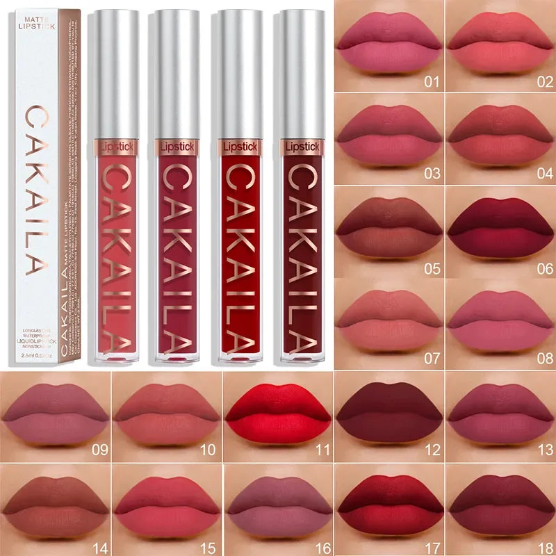 Sexy Long Lasting Velvet Matte Lip Gloss Liquid Lipstick Lip Makeup Women Beauty Nonstick Cup Waterproof Lip Gloss